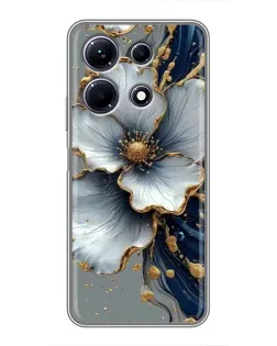 Чохол для Infinix Note 30 з картинкою «Біла квітка та золотий флюїд»