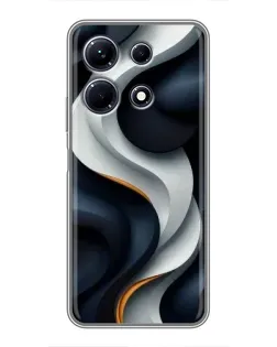 Чехол для Infinix Note 30 с картинкой «Объемные черно-белые ленты» Чехол для Infinix Note 30 с картинкой «Объемные черно-белые ленты»