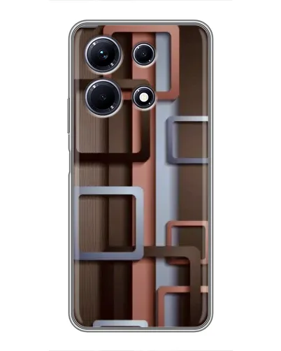 Чехол для Infinix Note 30 с картинкой «Коричневые объемные квадраты»