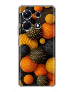 Чехол для Infinix Note 30 с картинкой «Объемные оранжевые сферы»