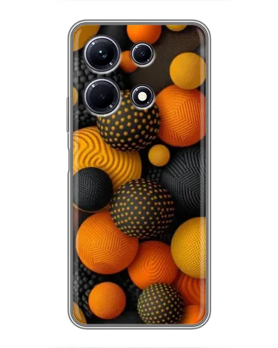 Чехол для Infinix Note 30 с картинкой «Объемные оранжевые сферы»