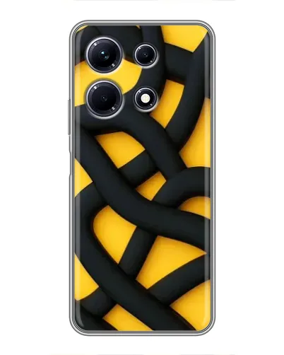 Чехол для Infinix Note 30 с картинкой «Черное желтое переплетение»