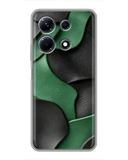 Чехол для Infinix Note 30 с картинкой «Зеленые кожаные волны»