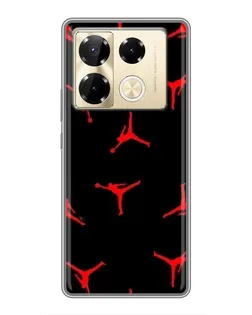 Чехол для Infinix Note 40 Pro с картинкой «Jordan Red Pattern» Чехол для Infinix Note 40 Pro с картинкой «Jordan Red Pattern»