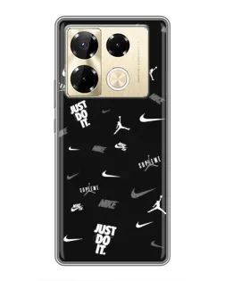 Чехол для Infinix Note 40 Pro с картинкой «Nike Black Pattern»