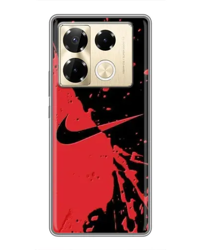 Чехол для Infinix Note 40 Pro с картинкой «Красные брызги Nike» Чехол для Infinix Note 40 Pro с картинкой «Красные брызги Nike»
