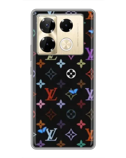 Чехол для Infinix Note 40 Pro с картинкой «Цветная монограмма LV»