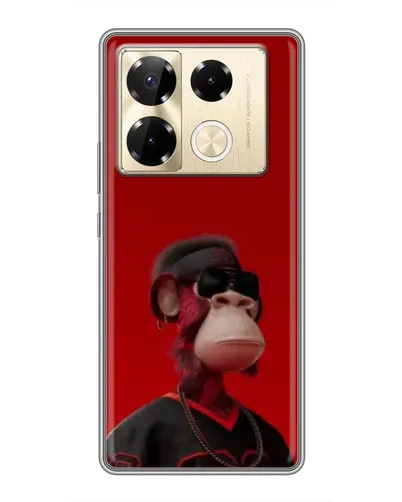 Чехол для Infinix Note 40 Pro с картинкой «Bored Ape в красном» Чехол для Infinix Note 40 Pro с картинкой «Bored Ape в красном»