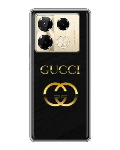 Чехол для Infinix Note 40 Pro с картинкой «Золотой логотип Gucci»