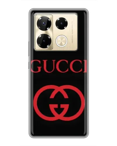 Чехол для Infinix Note 40 Pro с картинкой «Gucci — красный логотип»