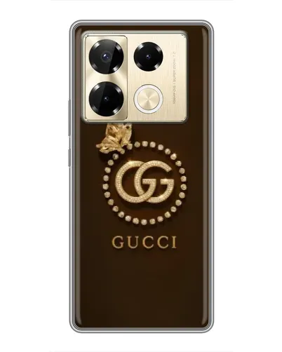 Чехол для Infinix Note 40 Pro с картинкой «Gucci — золотая бабочка»