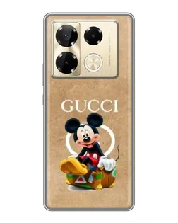 Чехол для Infinix Note 40 Pro с картинкой «Микки Маус Gucci — крафт»