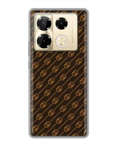 Чехол для Infinix Note 40 Pro с картинкой «Gucci — золотые диагонали»