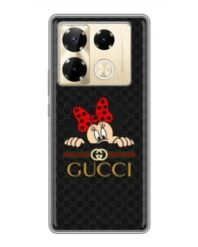 Чехол для Infinix Note 40 Pro с картинкой «Минни Маус Gucci — черный»