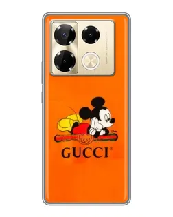 Чохол для Infinix Note 40 Pro з картинкою «Міккі Маус Gucci — помаранч»