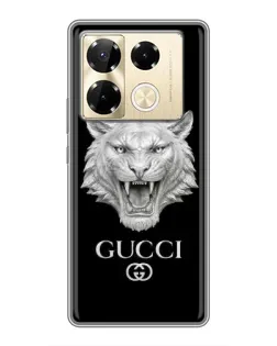 Чохол для Infinix Note 40 Pro з картинкою «Gucci — срібний лев»