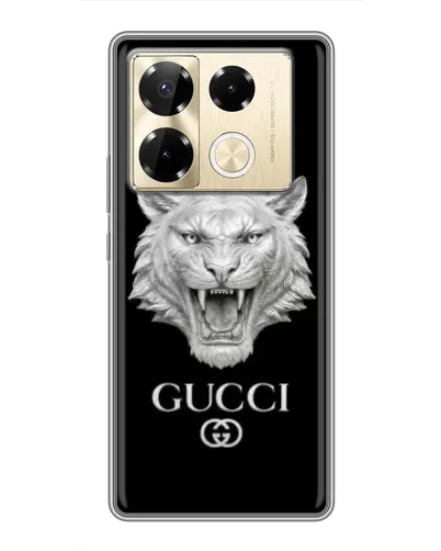Чехол для Infinix Note 40 Pro с картинкой «Gucci — серебряный лев» Чехол для Infinix Note 40 Pro с картинкой «Gucci — серебряный лев»