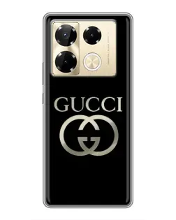 Чохол для Infinix Note 40 Pro з картинкою «Gucci — золото на чорному»