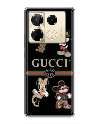 Чехол для Infinix Note 40 Pro с картинкой «Gucci — герои Disney и монограмма» Чехол для Infinix Note 40 Pro с картинкой «Gucci — герои Disney и монограмма»