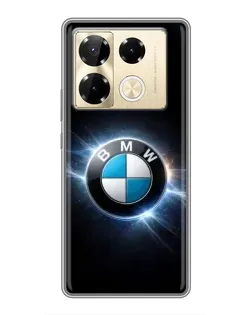 Чехол для Infinix Note 40 Pro с картинкой «BMW — неоновое сияние»