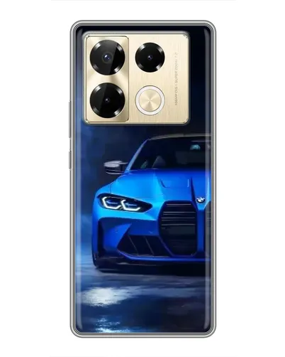 Чехол для Infinix Note 40 Pro с картинкой «Голубая BMW M4»
