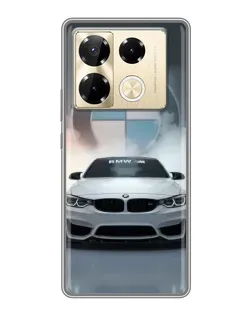 Чехол для Infinix Note 40 Pro с картинкой «BMW в белом дыму»