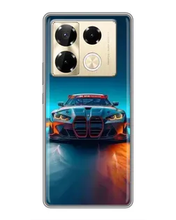 Чехол для Infinix Note 40 Pro с картинкой «BMW — огни неона»
