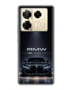 Чехол для Infinix Note 40 Pro с картинкой «BMW сквозь ночной город»