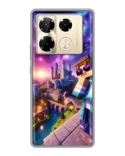Чехол для Infinix Note 40 Pro с картинкой «Стив и космос» Чехол для Infinix Note 40 Pro с картинкой «Стив и космос»