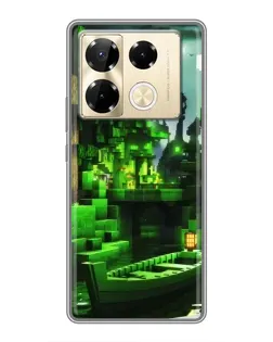 Чехол для Infinix Note 40 Pro с картинкой «Minecraft лесной пейзаж» Чехол для Infinix Note 40 Pro с картинкой «Minecraft лесной пейзаж»