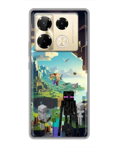 Чехол для Infinix Note 40 Pro с картинкой «Эндермен в лесу»