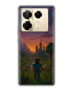Чехол для Infinix Note 40 Pro с картинкой «Стив у башни»