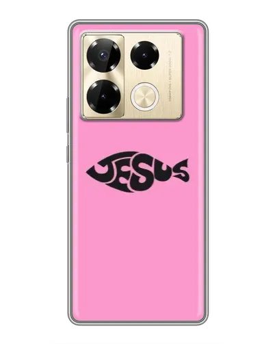 Чехол для Infinix Note 40 Pro с картинкой «Розовый символ  Jesus»