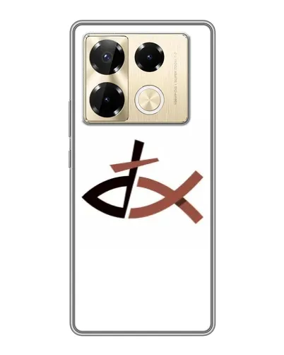 Чехол для Infinix Note 40 Pro с картинкой «Рыба и крест»