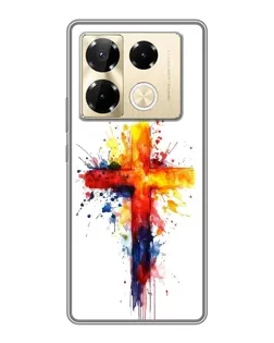 Чехол для Infinix Note 40 Pro с картинкой «Акварельный крест»