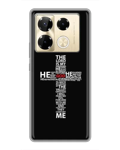 Чехол для Infinix Note 40 Pro с картинкой «Текстовый крест» Чехол для Infinix Note 40 Pro с картинкой «Текстовый крест»