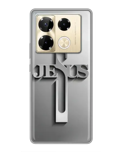Чехол для Infinix Note 40 Pro с картинкой «Металлический крест Jesus» Чехол для Infinix Note 40 Pro с картинкой «Металлический крест Jesus»