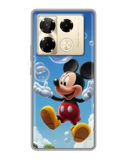 Чехол для Infinix Note 40 Pro с картинкой «Mickey и мыльные пузыри»