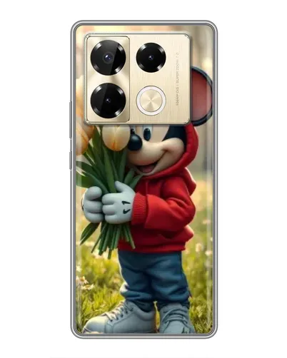 Чехол для Infinix Note 40 Pro с картинкой «Микки с тюльпанами» Чехол для Infinix Note 40 Pro с картинкой «Микки с тюльпанами»