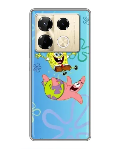 Чехол для Infinix Note 40 Pro с картинкой «Спанч Боб и Патрик»