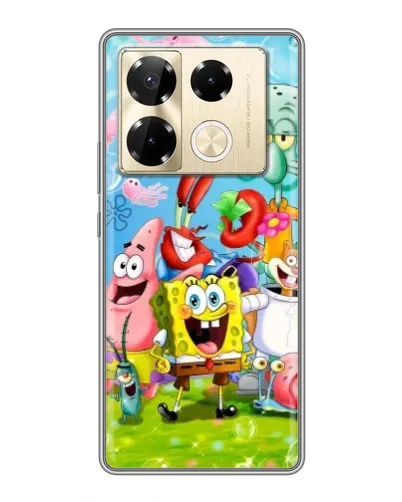 Чехол для Infinix Note 40 Pro с картинкой «Губка Боб и друзья» Чехол для Infinix Note 40 Pro с картинкой «Губка Боб и друзья»