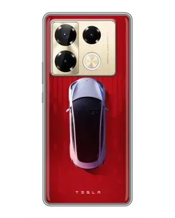 Чехол для Infinix Note 40 Pro с картинкой «Tesla Top View»