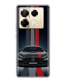 Чехол для Infinix Note 40 Pro с картинкой «Mercedes — белый карбон»
