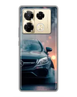 Чехол для Infinix Note 40 Pro с картинкой «Mercedes — ночной город»