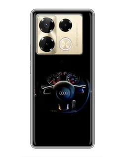Чехол для Infinix Note 40 Pro с картинкой «Салон Audi — руль»