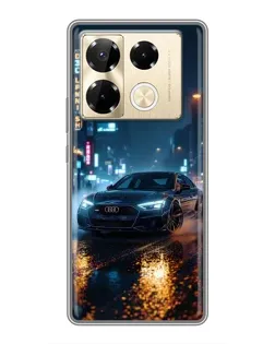 Чохол для Infinix Note 40 Pro з картинкою «Нічне місто та Audi»