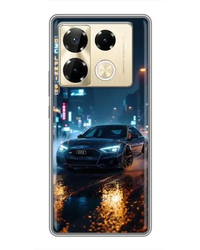 Чехол для Infinix Note 40 Pro с картинкой «Ночной город и Audi» Чехол для Infinix Note 40 Pro с картинкой «Ночной город и Audi»