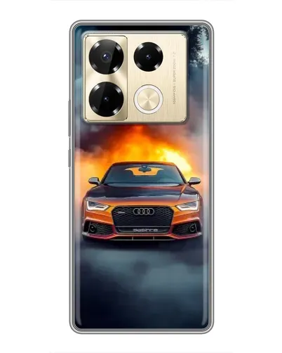Чехол для Infinix Note 40 Pro с картинкой «Audi в огненном дыму» Чехол для Infinix Note 40 Pro с картинкой «Audi в огненном дыму»