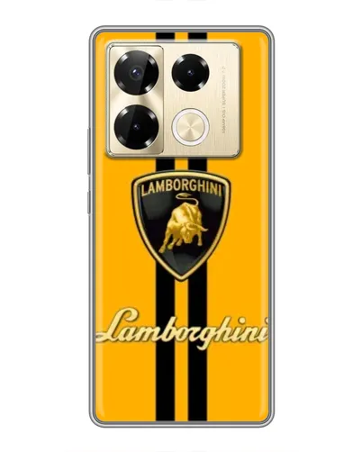 Чехол для Infinix Note 40 Pro с картинкой «Lamborghini Stripe желтый»
