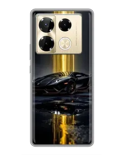 Чехол для Infinix Note 40 Pro с картинкой «Ночной Lamborghini драйв»